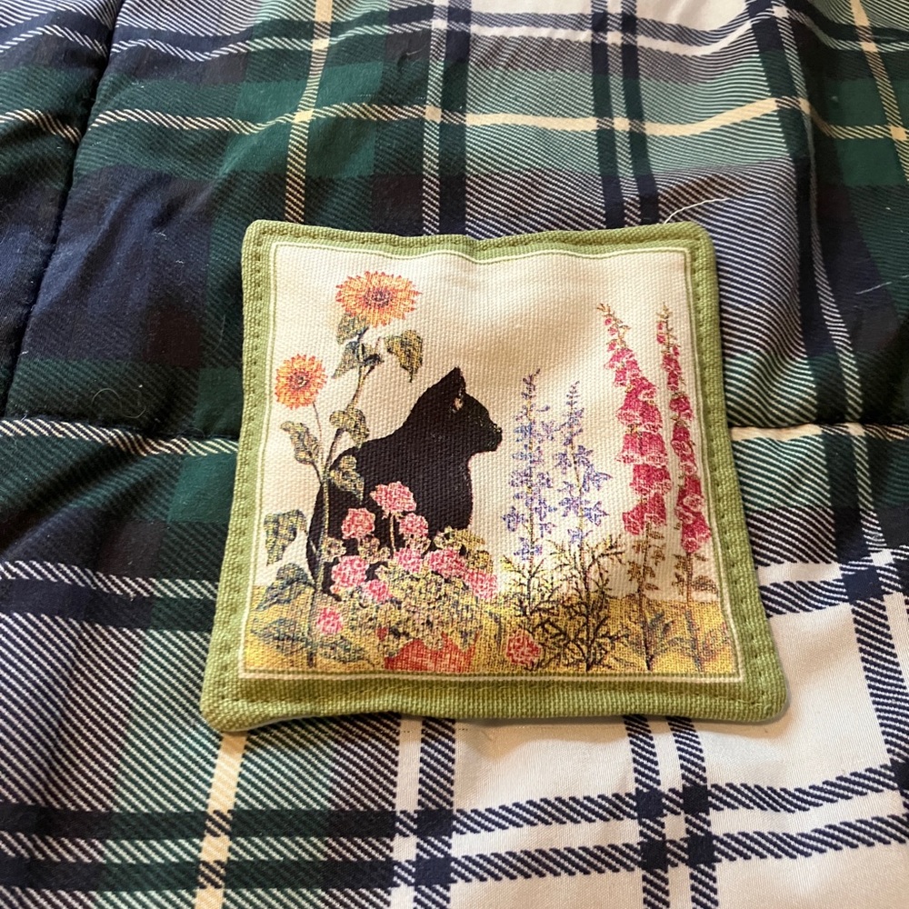 Floral Cat Fabric Coaster